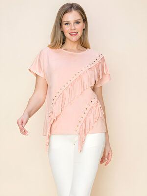 Peach Suede Fringe